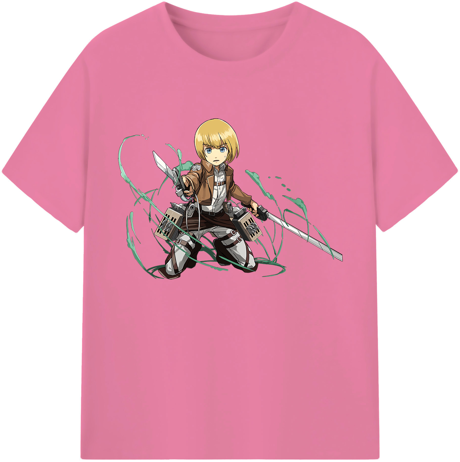 （画像用） 進撃の巨人 アルミン·アルレルト Attack on Titan Armin Arlert 綿100％半袖Tシャツ（フロントプリント）